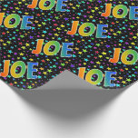 [ Thumbnail: Rainbow First Name "Joe" + Stars Wrapping Paper ]