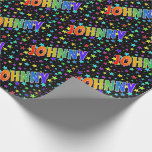 [ Thumbnail: Rainbow First Name "Johnny" + Stars Wrapping Paper ]