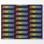 [ Thumbnail: Rainbow First Name "Jonathan"; Fun & Colorful Wrapping Paper ]