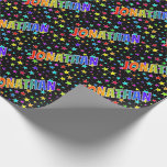[ Thumbnail: Rainbow First Name "Jonathan" + Stars Wrapping Paper ]