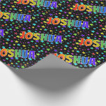 [ Thumbnail: Rainbow First Name "Joshua" + Stars Wrapping Paper ]