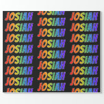 [ Thumbnail: Rainbow First Name "Josiah"; Fun & Colorful Wrapping Paper ]