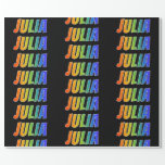 [ Thumbnail: Rainbow First Name "Julia"; Fun & Colorful Wrapping Paper ]