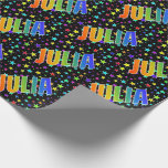 [ Thumbnail: Rainbow First Name "Julia" + Stars Wrapping Paper ]