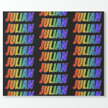 [ Thumbnail: Rainbow First Name "Julian"; Fun & Colorful Wrapping Paper ]