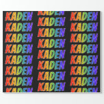 [ Thumbnail: Rainbow First Name "Kaden"; Fun & Colorful Wrapping Paper ]