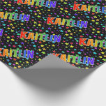 [ Thumbnail: Rainbow First Name "Kaitlin" + Stars Wrapping Paper ]