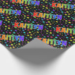 [ Thumbnail: Rainbow First Name "Kaitlyn" + Stars Wrapping Paper ]