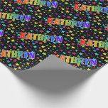[ Thumbnail: Rainbow First Name "Kathryn" + Stars Wrapping Paper ]
