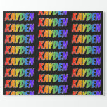 [ Thumbnail: Rainbow First Name "Kayden"; Fun & Colorful Wrapping Paper ]