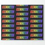 [ Thumbnail: Rainbow First Name "Kenneth"; Fun & Colorful Wrapping Paper ]