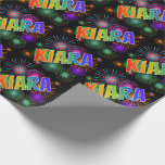 [ Thumbnail: Rainbow First Name "Kiara" + Fireworks Wrapping Paper ]