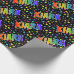 [ Thumbnail: Rainbow First Name "Kiara" + Stars Wrapping Paper ]
