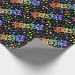 [ Thumbnail: Rainbow First Name "Kristen" + Stars Wrapping Paper ]