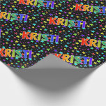 [ Thumbnail: Rainbow First Name "Kristi" + Stars Wrapping Paper ]