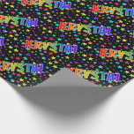 [ Thumbnail: Rainbow First Name "Krystal" + Stars Wrapping Paper ]