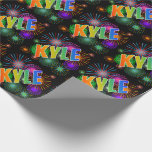 [ Thumbnail: Rainbow First Name "Kyle" + Fireworks Wrapping Paper ]