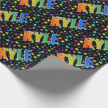 [ Thumbnail: Rainbow First Name "Kyle" + Stars Wrapping Paper ]
