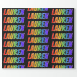 [ Thumbnail: Rainbow First Name "Lauren"; Fun & Colorful Wrapping Paper ]