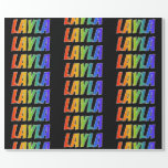 [ Thumbnail: Rainbow First Name "Layla"; Fun & Colorful Wrapping Paper ]
