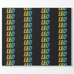 [ Thumbnail: Rainbow First Name "Leo"; Fun & Colorful Wrapping Paper ]