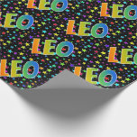 [ Thumbnail: Rainbow First Name "Leo" + Stars Wrapping Paper ]