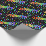 [ Thumbnail: Rainbow First Name "Leonardo" + Stars Wrapping Paper ]