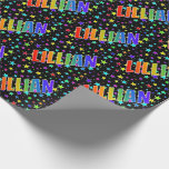 [ Thumbnail: Rainbow First Name "Lillian" + Stars Wrapping Paper ]