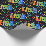 [ Thumbnail: Rainbow First Name "Lisa" + Stars Wrapping Paper ]