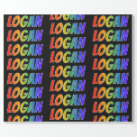 [ Thumbnail: Rainbow First Name "Logan"; Fun & Colorful Wrapping Paper ]