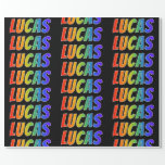 [ Thumbnail: Rainbow First Name "Lucas"; Fun & Colorful Wrapping Paper ]