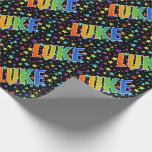 [ Thumbnail: Rainbow First Name "Luke" + Stars Wrapping Paper ]