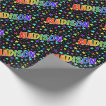 [ Thumbnail: Rainbow First Name "Madison" + Stars Wrapping Paper ]