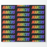 [ Thumbnail: Rainbow First Name "Marcus"; Fun & Colorful Wrapping Paper ]