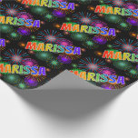 [ Thumbnail: Rainbow First Name "Marissa" + Fireworks Wrapping Paper ]