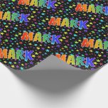 [ Thumbnail: Rainbow First Name "Mark" + Stars Wrapping Paper ]