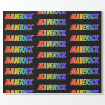 [ Thumbnail: Rainbow First Name "Maverick"; Fun & Colorful Wrapping Paper ]