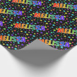 [ Thumbnail: Rainbow First Name "Melissa" + Stars Wrapping Paper ]