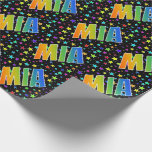 [ Thumbnail: Rainbow First Name "Mia" + Stars Wrapping Paper ]