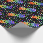 [ Thumbnail: Rainbow First Name "Michael" + Stars Wrapping Paper ]