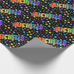 [ Thumbnail: Rainbow First Name "Michelle" + Stars Wrapping Paper ]