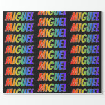 [ Thumbnail: Rainbow First Name "Miguel"; Fun & Colorful Wrapping Paper ]