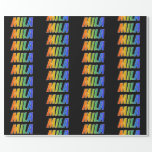[ Thumbnail: Rainbow First Name "Mila"; Fun & Colorful Wrapping Paper ]