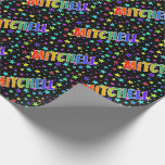 [ Thumbnail: Rainbow First Name "Mitchell" + Stars Wrapping Paper ]