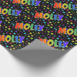 [ Thumbnail: Rainbow First Name "Molly" + Stars Wrapping Paper ]