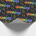 [ Thumbnail: Rainbow First Name "Morgan" + Stars Wrapping Paper ]