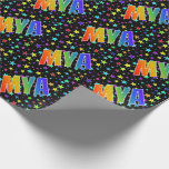 [ Thumbnail: Rainbow First Name "Mya" + Stars Wrapping Paper ]