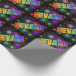 [ Thumbnail: Rainbow First Name "Nevaeh" + Fireworks Wrapping Paper ]