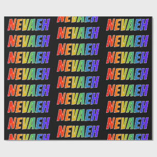 Rainbow First Name "NEVAEH"; Fun & Colorful Wrapping Paper