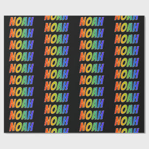 Rainbow First Name "NOAH"; Fun & Colorful Wrapping Paper